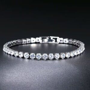New Womens Diamond Cz Tennis Bracelet 7"